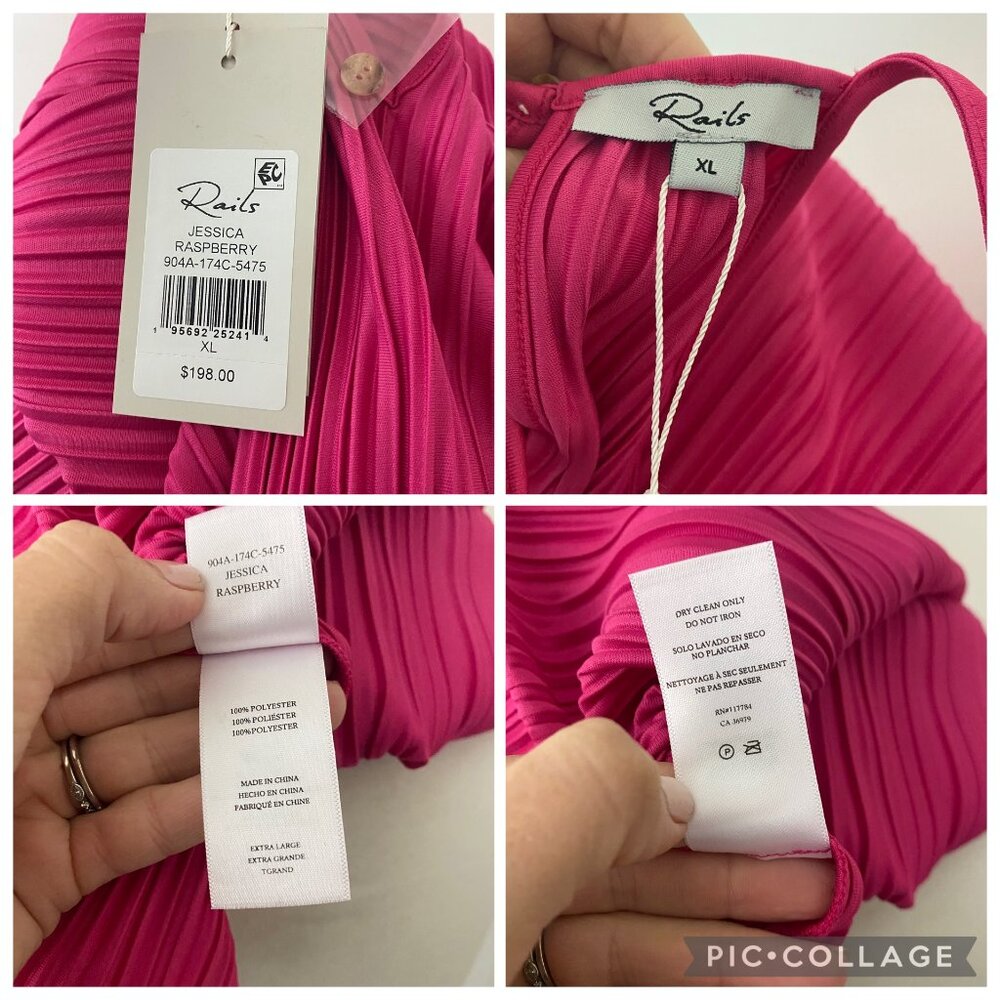 NWT Rails Pleated Jessica Mini Dress Raspberry - Picture 5 of 8